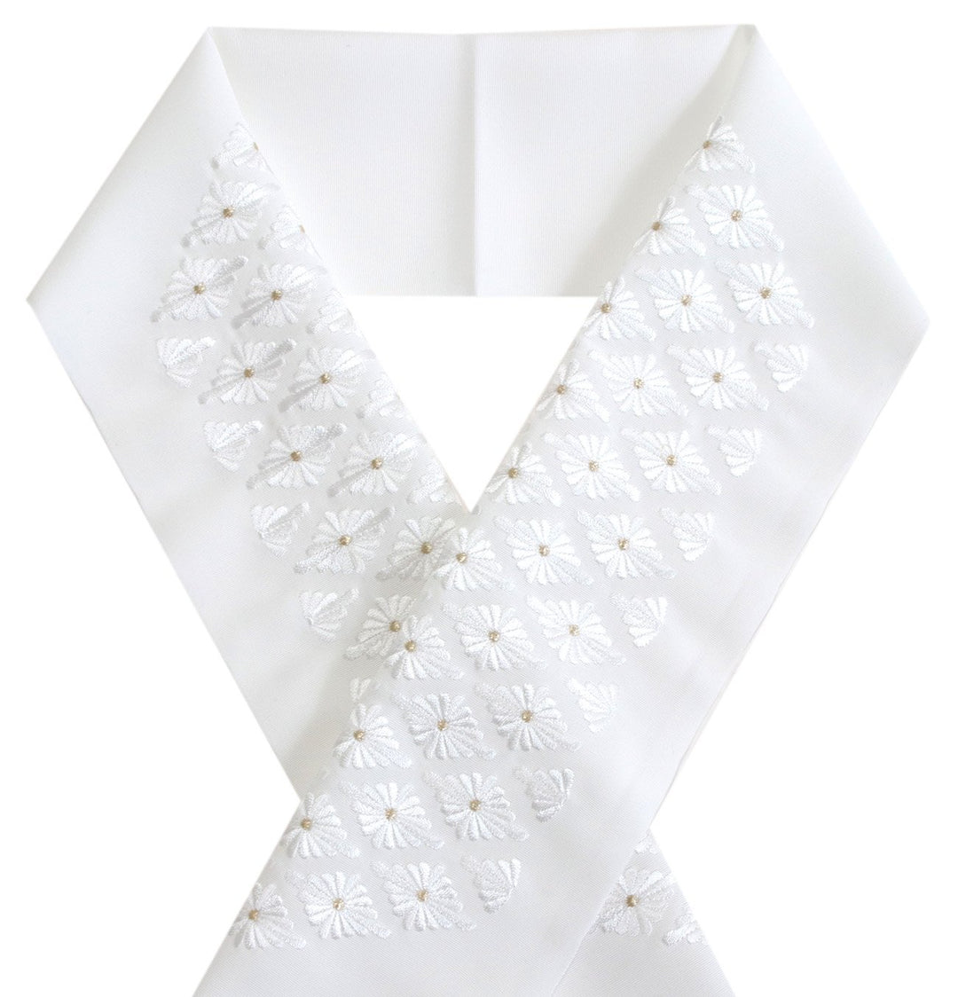 Japanese Kimono Haneri Collar- Flower Diamond Embroidery