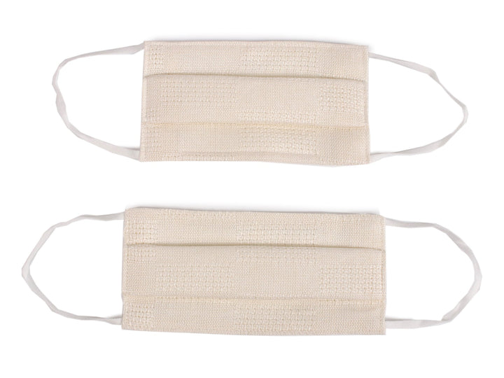 Reusable Washable Easy Breathe Japanese Linen x Silk Summer Mask - Off White