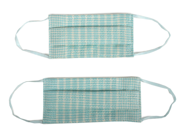 Reusable Washable Easy Breathe Japanese Linen x Silk Summer Mask - Mint Blue