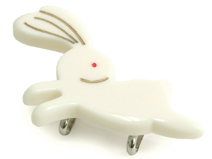 Obidome Sash Clip, Japanese Kimono Accessory - Acrylic Rabbit