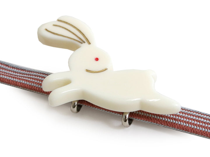 Obidome Sash Clip, Japanese Kimono Accessory - Acrylic Rabbit