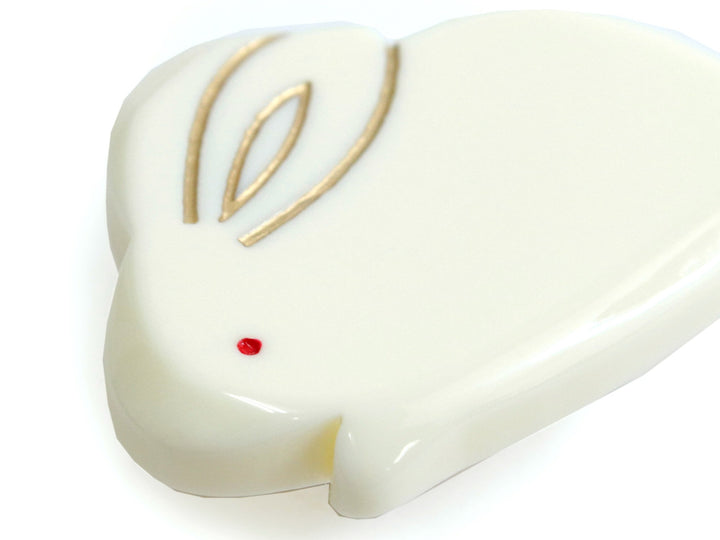 Obidome Sash Clip, Japanese Kimono Accessory - Acrylic Rabbit