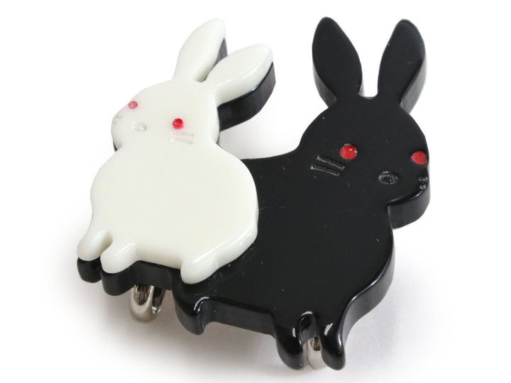 Obidome Sash Clip, Japanese Kimono Accessory - Acrylic Rabbit