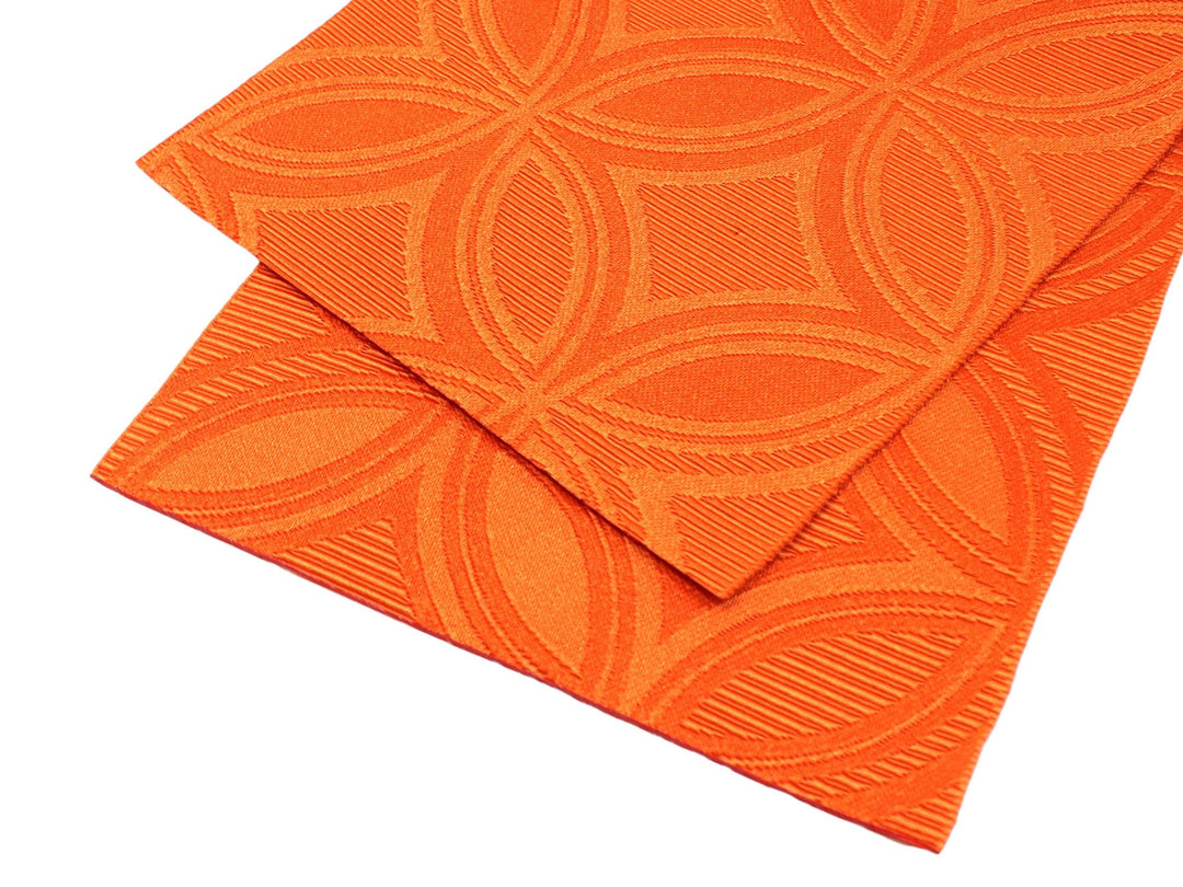 Women's Hanhaba-Obi for Japanese kimono/yukataUnlined Shippo Orange