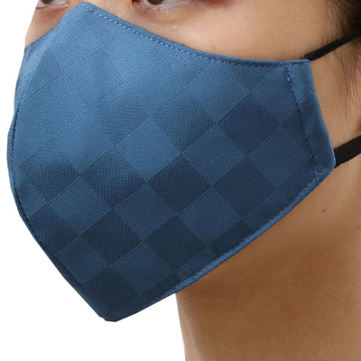 Reusable Washale Silk Cloth Face Mask -Navy,IROHIKARI