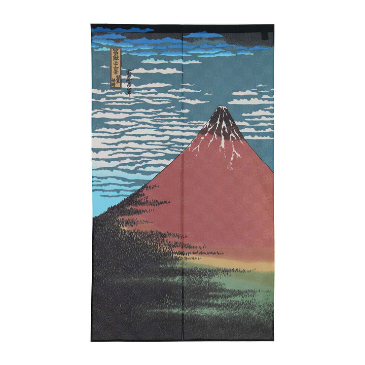 Noren Japanese Doorway Curtain Tapestry Ukiyoe "Red Fuji"