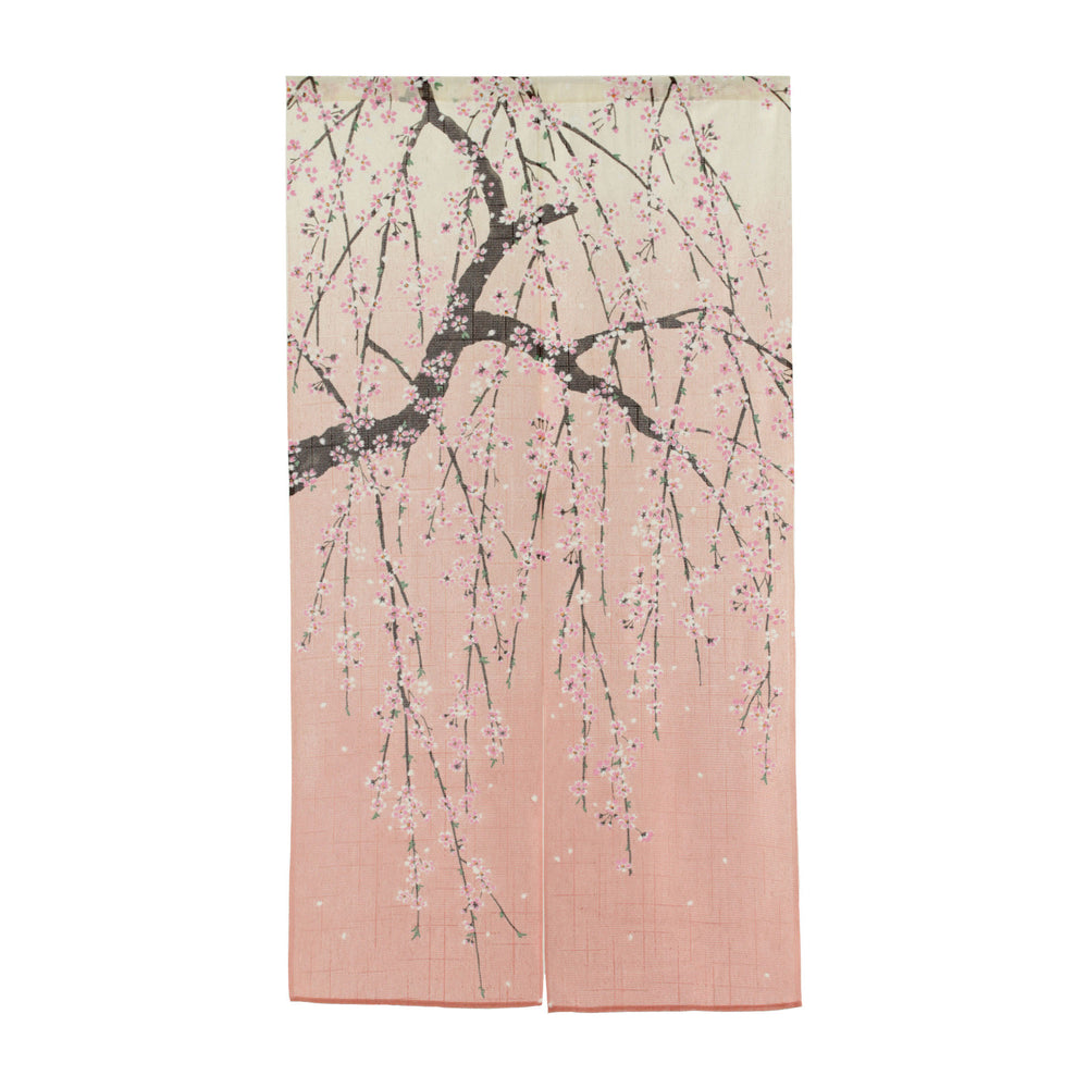 Noren Japanese Doorway Curtain  "Weeping Cherry(Shidare Sakura)"