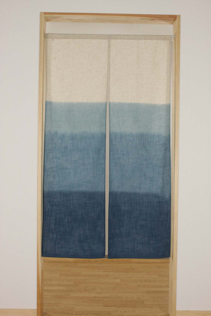 Noren Japanese Doorway Curtain Tapestry  "Blue Gradation"