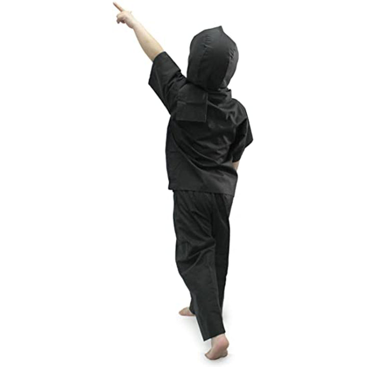 Kids Ninja Jinbei Yukata Robe Kimono for Summer - Black