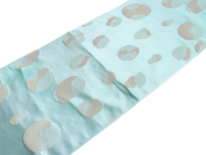 Women's Nagoyaobi for Japanese Traditional Kimono - Mint Green Beige Circles