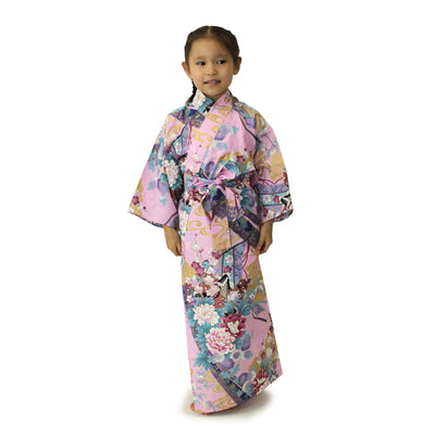 Girl's Easy Yukata / Kimono Robe : Japanese Traditional Clothes - Little "Kimono" Princess Pink