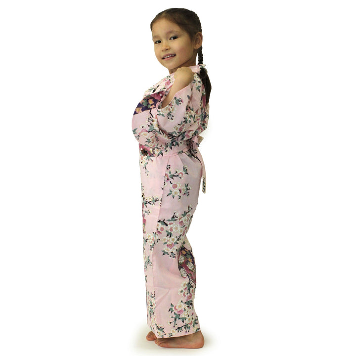 Girl's Easy Yukata / Kimono Robe : Japanese Traditional Clothes - Lovely "Maiko" Pink