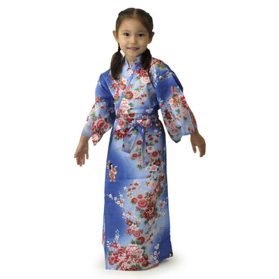 Girl's Easy Yukata / Kimono Robe : Japanese Traditional Clothes - Dolls in Color Gradation Blue