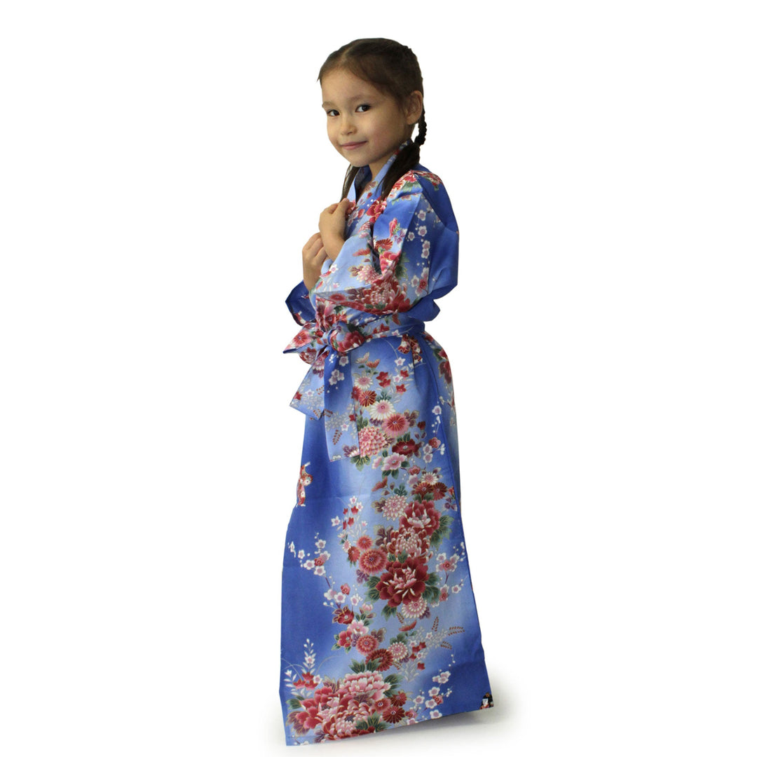 Girl's Easy Yukata / Kimono Robe : Japanese Traditional Clothes - Dolls in Color Gradation Blue