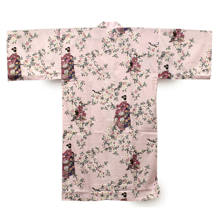 Women's Happi Coat: Kimono Robe - Lovely "Maiko" Pink