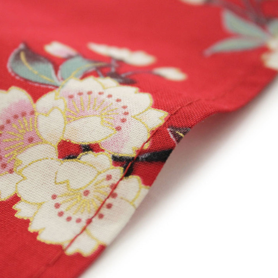 Women's Happi Coat: Kimono Robe - Lovely "Maiko" Red