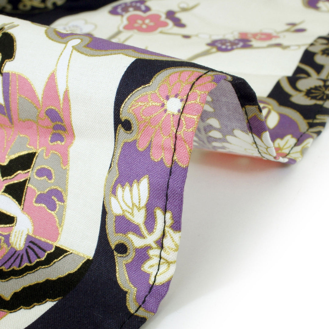 Women's Easy Yukata / Kimono Robe : Japanese Traditional Clothes - "GEISHA" Beauty on Stripe Navy