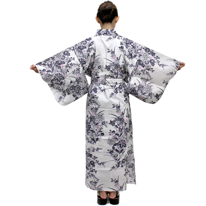 Women's Easy Yukata / Kimono Robe :  Japanese Traditional Clothes - Lily White