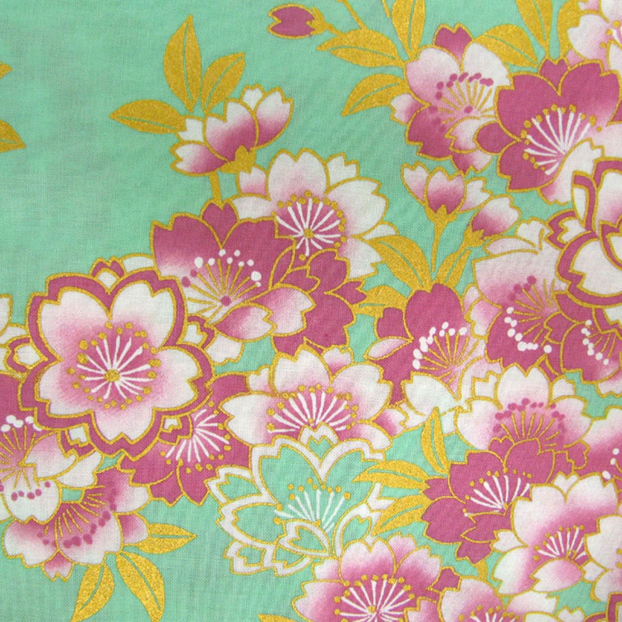 Women's Easy Yukata SAKURA Turquois – Kyoto Maruhisa USA