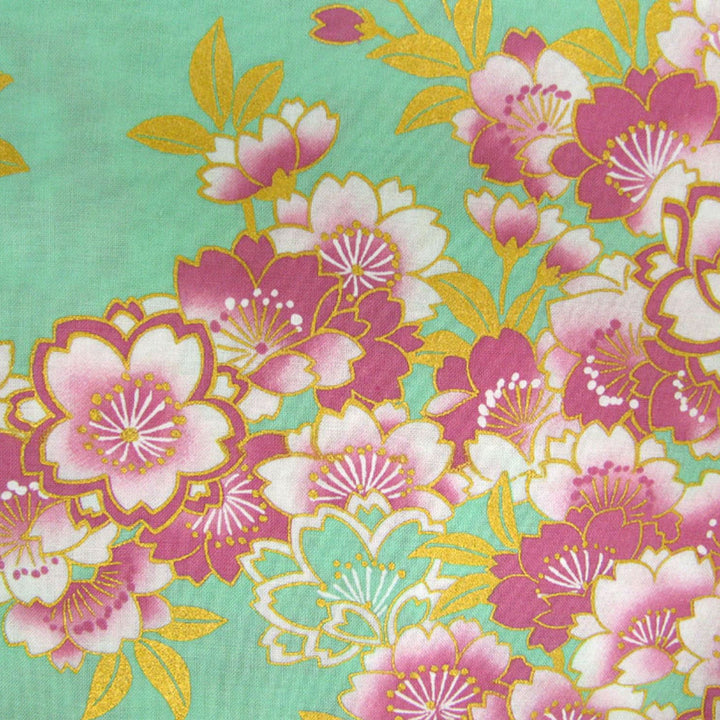 Women's Easy Yukata  / Kimono Robe : Japanese Traditional Clothes - SAKURA Turquois