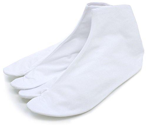 Unisex Cotton Japanese Kimono Tabi Socks 4 Kohaze Clasps White Broad Fukusuke