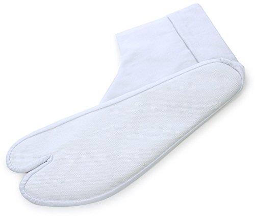 Unisex Cotton Japanese Kimono Tabi Socks 4 Kohaze Clasps White Broad Fukusuke