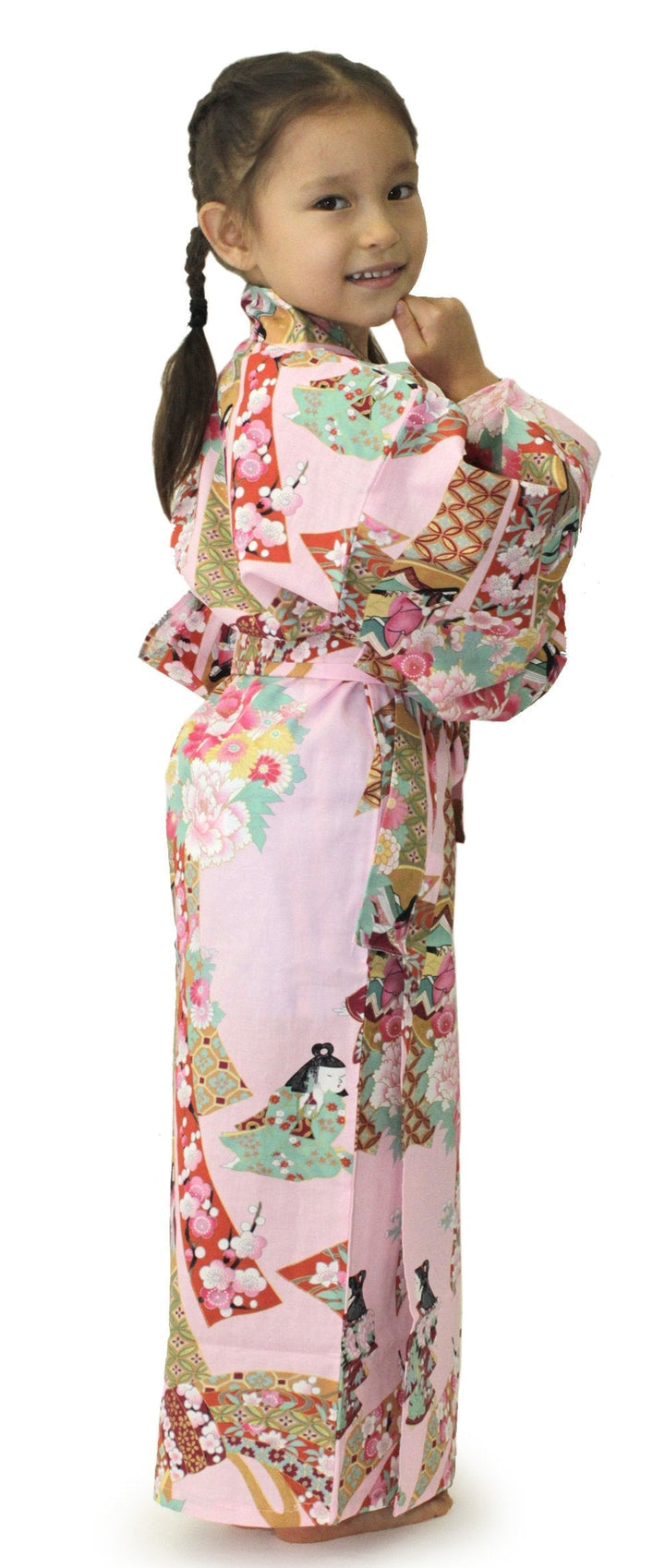 Girl's Easy Yukata / Kimono Robe : Japanese Traditional Clothes - Little Doll Pink